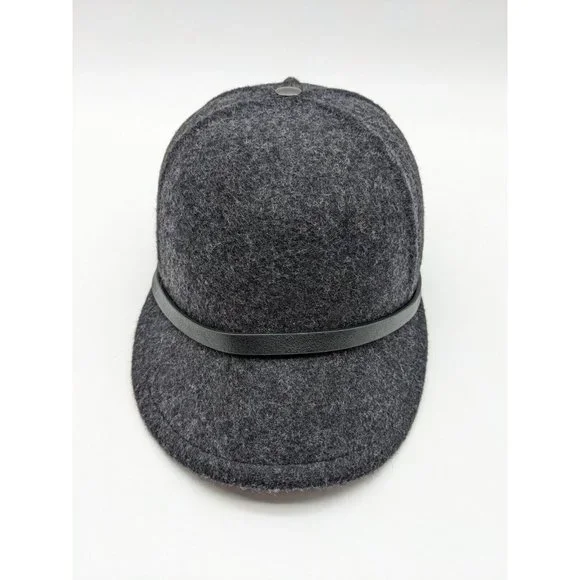 RAG & BONE Lexington 100% wool baseball cap hat - CHARCOAL GRAY - SMALL - Picture 3 of 11